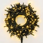 Pisca Pisca Led Para Decoração De Natal Branco Quente 8 Metros 127v 100 Lampadas De Fio Verde