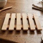 Descanso de Panela de Bambu Suporte Apoio Para Panelas Quentes