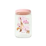 Pote Quadrado Paris 1,5L com Tampa Rosa Organizador de Cozinha