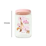 Pote Quadrado Paris 1,5L com Tampa Rosa Organizador de Cozinha