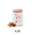 Pote Quadrado Paris 1,5L com Tampa Rosa Organizador de Cozinha