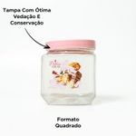 Pote Quadrado Paris 1L Tampa Rosa Organizador Para Alimentos Cozinha