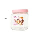 Kit Pote Quadrado P M G Tampa Rosa Para Mantimentos Cozinha Rosa Organizador De Alimentos