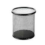 Porta Caneta Aramado Preto Redondo de Metal Organizador de Mesa Escritório