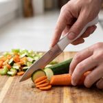Faca de Legumes e Frutas Inox Branca Para Cortar e Descascar