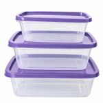 Kit 3 Potes Herméticos 500ml 1L 1,5L Para Alimentos Cozinha Organizador