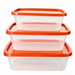 Kit 3 Potes Herméticos 500ml 1L 1,5L Para Alimentos Cozinha Organizador