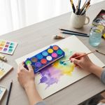 Aquarela 12 Cores Com Pincel Para Escola Trabalhos Artísticos