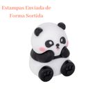 Apontador de Lápis Panda Emborrachado Fofo Infantil Para Estojo Escolar