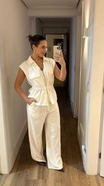 Conjunto Saint-Tropez Feminino Off White  LOGO NOVO