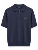 Polo Mendoza Tricot (Zíper) Masculina Azul Marinho LOGO NOVO