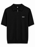 Polo Mendoza Tricot (Zíper) Masculina Preta LOGO NOVO
