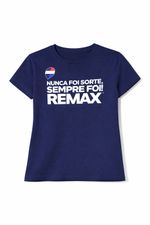 Camiseta Nunca Foi Sorte (Frase)  REMAX Azul Marinho Unisex LOGO NOVO