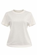 Camiseta Algodão Pima Off White Feminina Gola Redonda By Rute Vieira