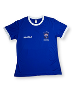 Camiseta Brasil Personalizada RE/MAX Azul Marinho Feminino 