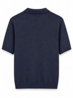 Polo Bariloche Tricot  Masculina Azul Marinho LOGO NOVO 