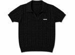 Polo Chicago Feminina Tricot Preto LOGO NOVO