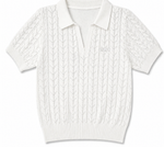 Polo Chicago Feminina Tricot Branco LOGO NOVO