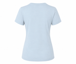 Camiseta Algodão Pima Azul Claro Feminina Gola Redonda By Rute Vieira