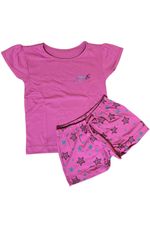 BLUSA DE MANGA CURTA E SHORT INFANTIL