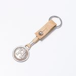 Chaveiro Couro Cru c/ Inicial em Alpaca