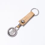 Chaveiro Couro Cru c/ Inicial em Alpaca