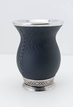 Cuia Tradicional Base Metal Azul