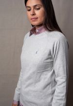 Suéter Tricot Barcelona Gola U Cinza