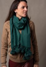 Estola Viscose Pingente de Coelho Verde Escuro