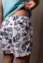 Shorts Estampado Isla 1753 Blanco - Azul
