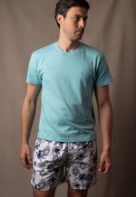Shorts Estampado Isla 1753 Blanco - Azul