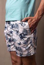 Shorts Estampado Isla 1753 Blanco - Azul