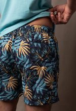 Shorts Estampado Isla 1753 Azul com Amarelo