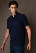 Polo Piquet Masculina Azul Marinho