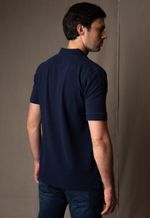 Polo Piquet Masculina Azul Marinho