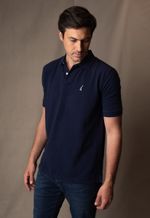 Polo Piquet Masculina Azul Marinho