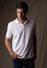 Polo Piquet Masculina Branca
