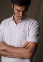 Polo Piquet Masculina Branca