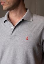 Polo Piquet Masculina Cinza