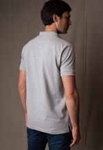 Polo Piquet Masculina Cinza