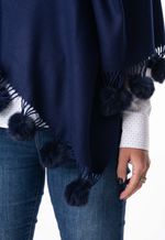 Estola Viscose Pingente de Coelho Azul Marinho