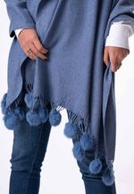 Estola Viscose Pingente de Coelho Jeans