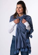 Estola Viscose Pingente de Coelho Jeans