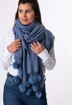Estola Viscose Pingente de Coelho Jeans