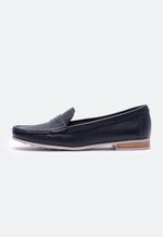 Mocassim Feminino Couro Azul Marinho