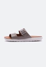 Sandália Feminina Couro New Taupe Flat