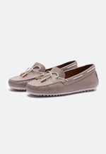 Mocassim Feminino Couro New Taupe