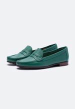 Mocassim Feminino Couro Verde Esmeralda