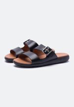 Sandália Feminina Couro Preto Flat