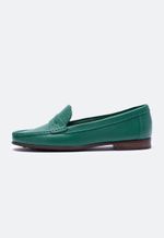 Mocassim Feminino Couro Verde Esmeralda
